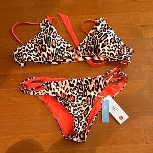 Cupshe Wild Print Bikini with Orange Accents